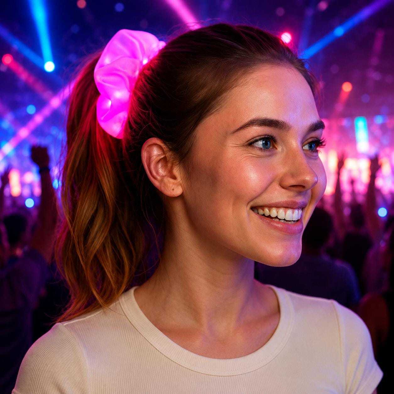 Kids LED Fairy Scrunchie, Light Up Princess Hair Tie for Rave Party, Carnival Party & Masquerade Party,Glowing Hair Accessory, LED Scrunchie