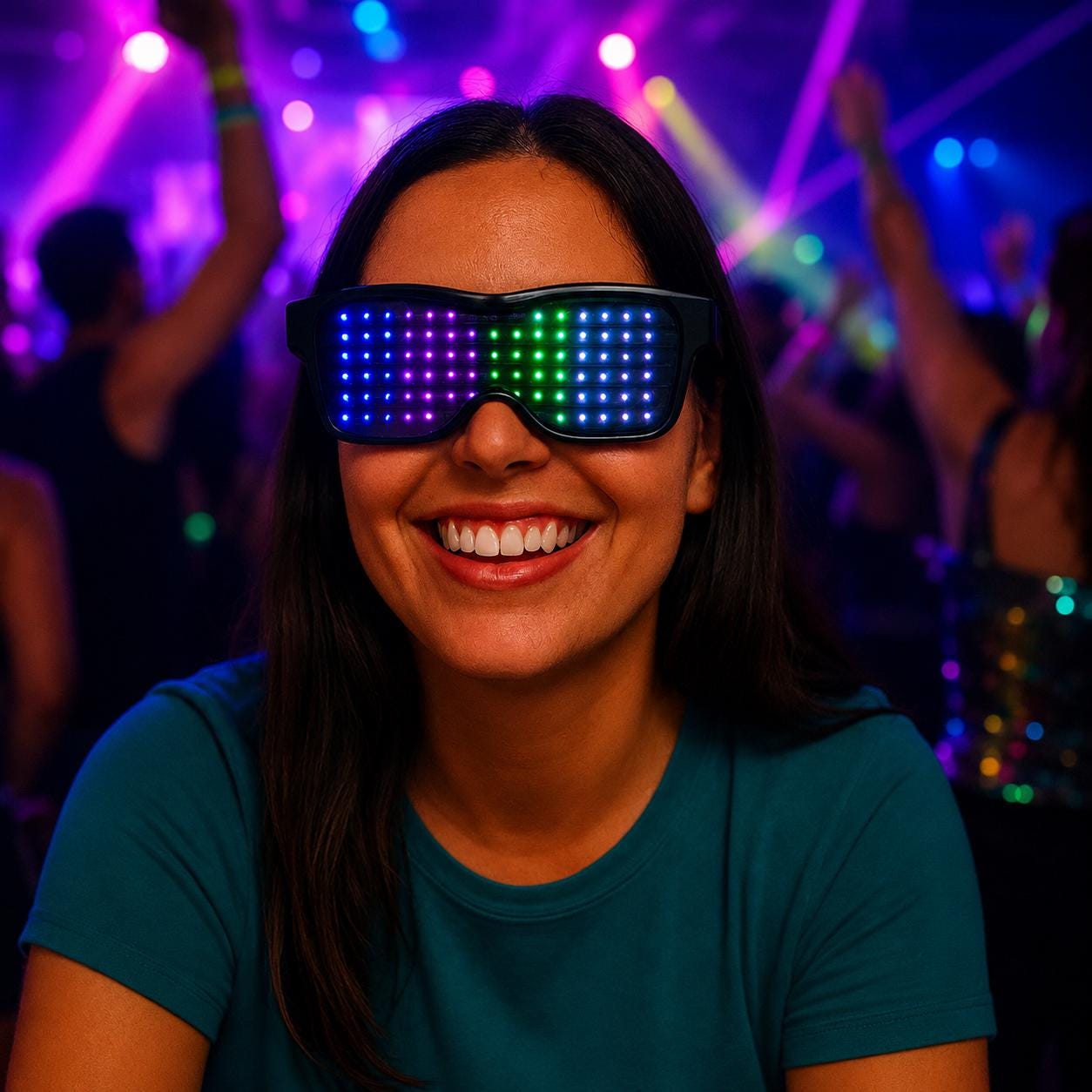 LED Party Glasses Flashing Luminous Eyewear, Light Up Concert Sunglasses, Rave Party & Masquerade Party Glasses, Carnival Party Eyewear