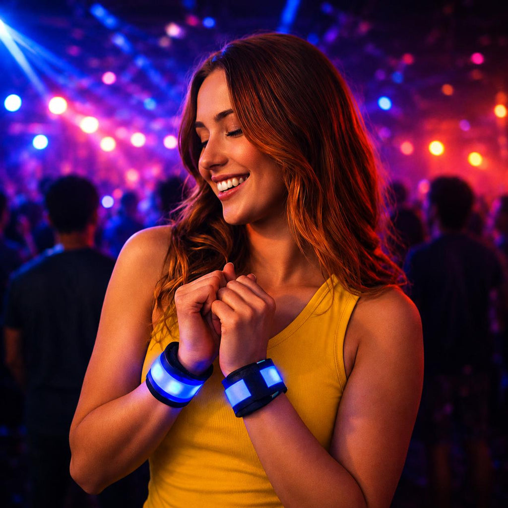 LED Safety Armband Light Up Wristband for Running Cycling & Walking, Glow Arm Leg Band, Rave Party Accessory, Masquerade Party Light Band
