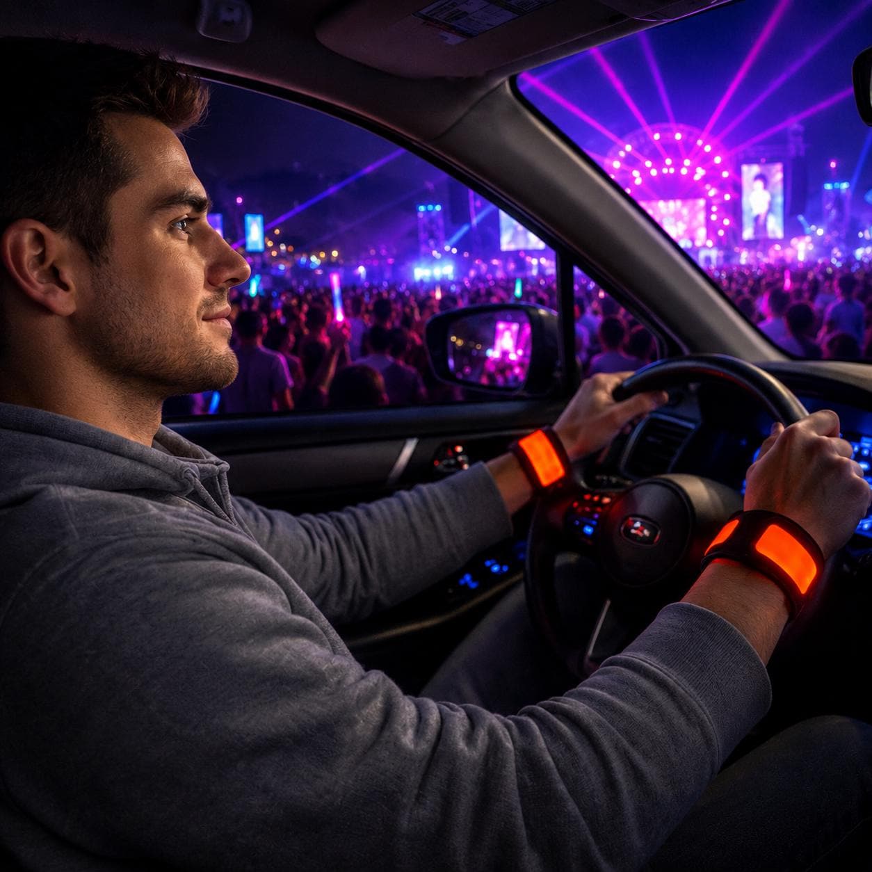 LED Safety Armband Light Up Wristband for Running Cycling & Walking, Glow Arm Leg Band, Rave Party Accessory, Masquerade Party Light Band