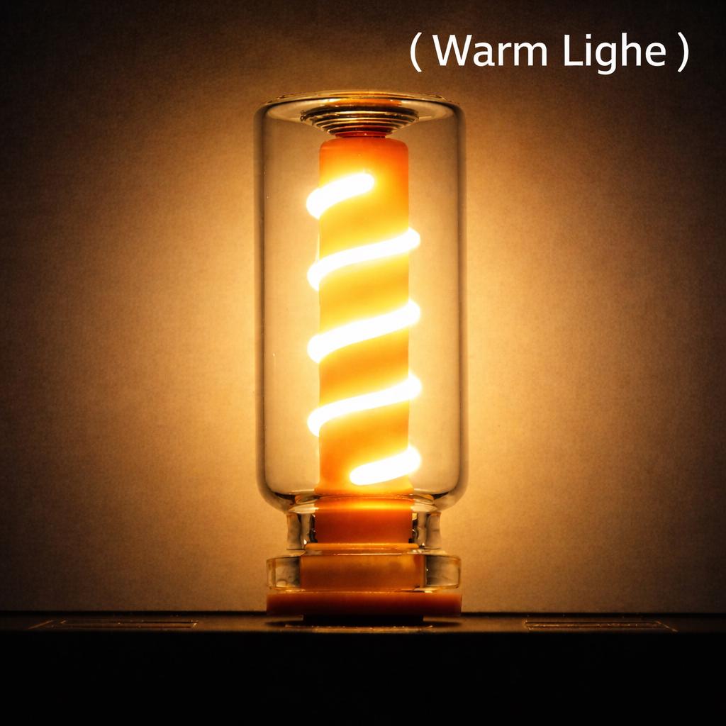 USB Retro LED Spiral Filament Bulb with Touch Dimming, Decorative Night Light for Car, Camping & Home, Vintage Ambient Lamp for Rave Party