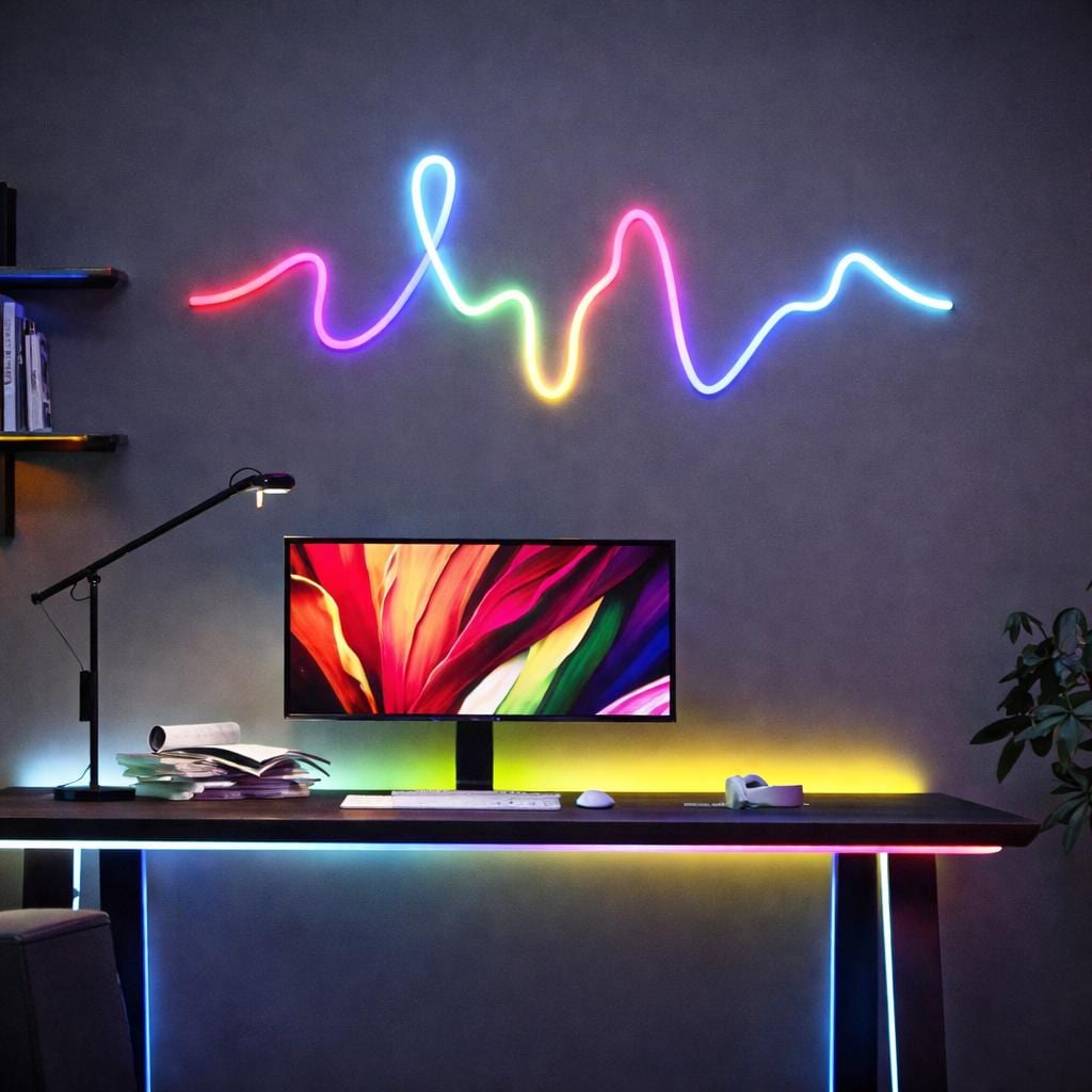 360 Smart RGB Neon LED Strip Light, Flexible Silicone IP67 , Tape with Remote, DC 5V Decorative Lighting