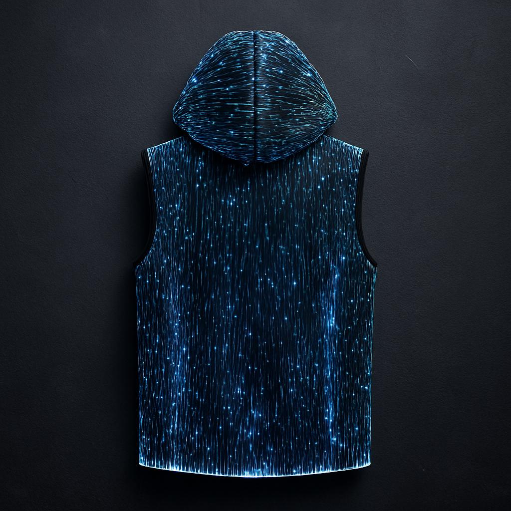 Men's LED Fiber Optic Luminous Vest, Light Up Festival Techwear Jacket For Rave, Masquerade & Carnival Party | LED Sleeveless Vest