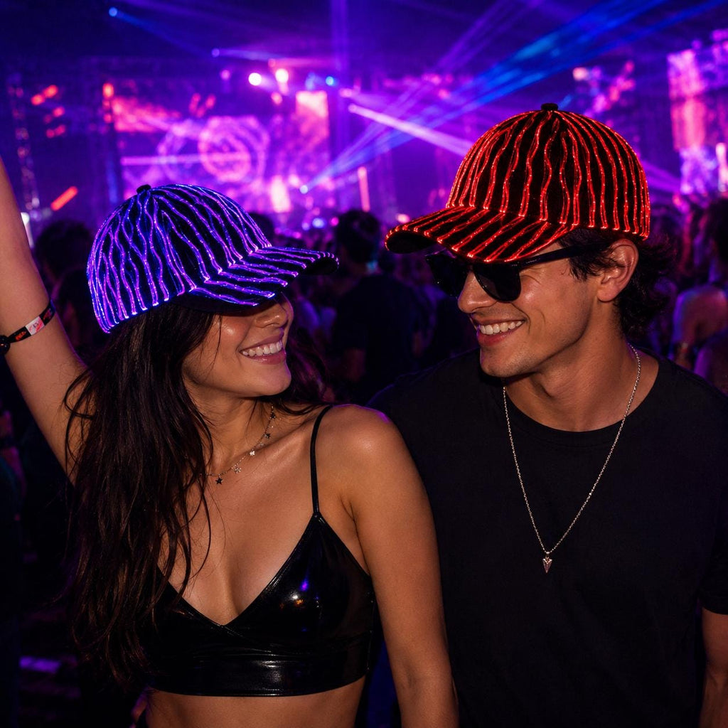 LED Fiber Optic Baseball Cap, Color Changing Light Up Hat, Glow Festival Hat For Rave, Masquerade and Carnival Party Cap for Men & Women