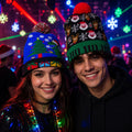LED Light Up Snowman Christmas Hat, Flashing Knitted Winter Beanie, Cute Holiday Party Cap, Xmas Gift, Rave Party and Christmas Party Cap