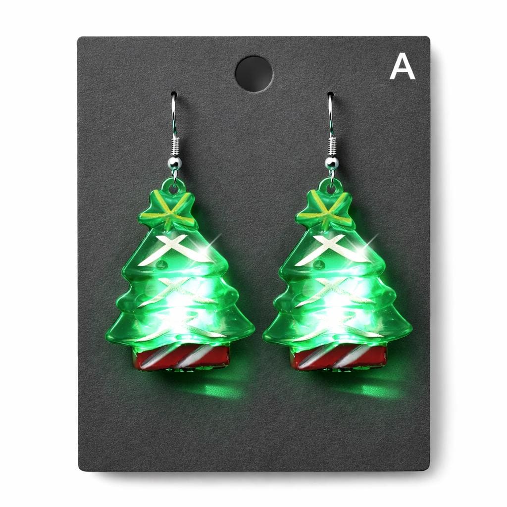 LED Christmas Dangle Earrings, Light Up Holiday Drop Earrings, Glowing Xmas Pendant Earrings for Women, Rave Party &  Masquerade Party