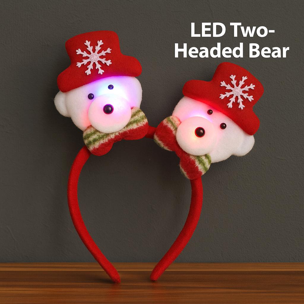 LED Christmas Reindeer Antler Headband, Light Up Santa Elk Horn Hairband, Glowing LED Party Headpiece For Rave, Masquerade & Carnival Party