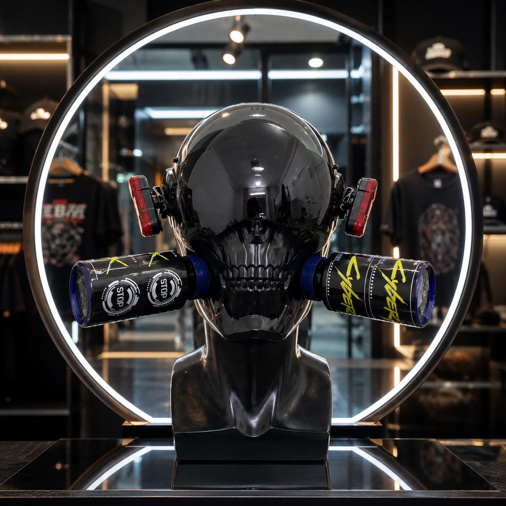Cyberpunk Skull LED Mask, Glowing Halloween Cosplay Mask For Rave, Masquerade and Carnival Party Light-Up Face Mask, Rave Festival Mask