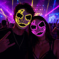 LED Neon Glow Face Mask, Light Up Festival Cosplay Arrow Mask, Luminous Rave Party Costume Mask For Rave, Masquerade & Carnival Party