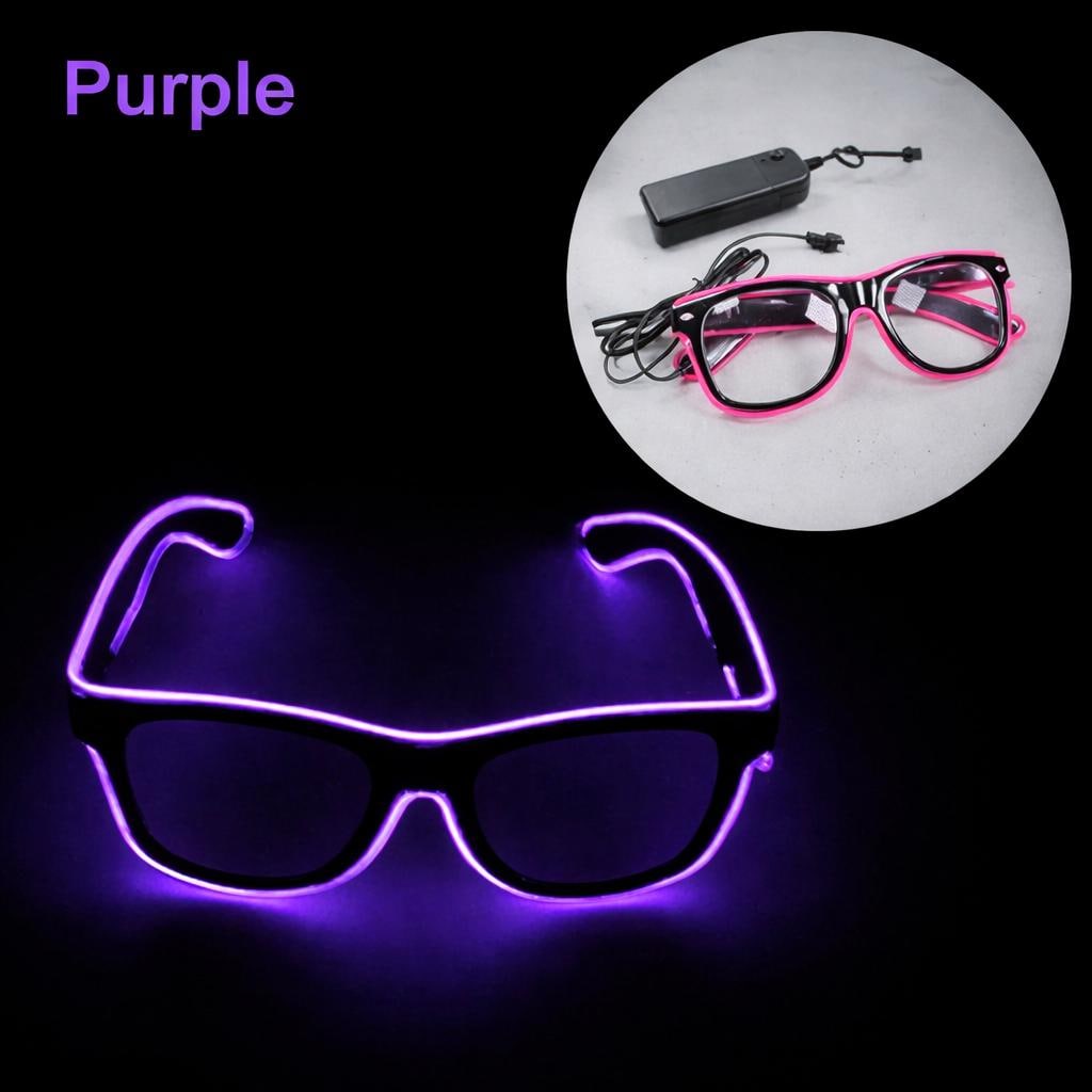 LED Neon Glow Glasses, Light Up EL Wire Party Glasses, Festival Eyewear for Rave, Masquerade & Carnival Party, Luminous  DJ Concert  Glasses
