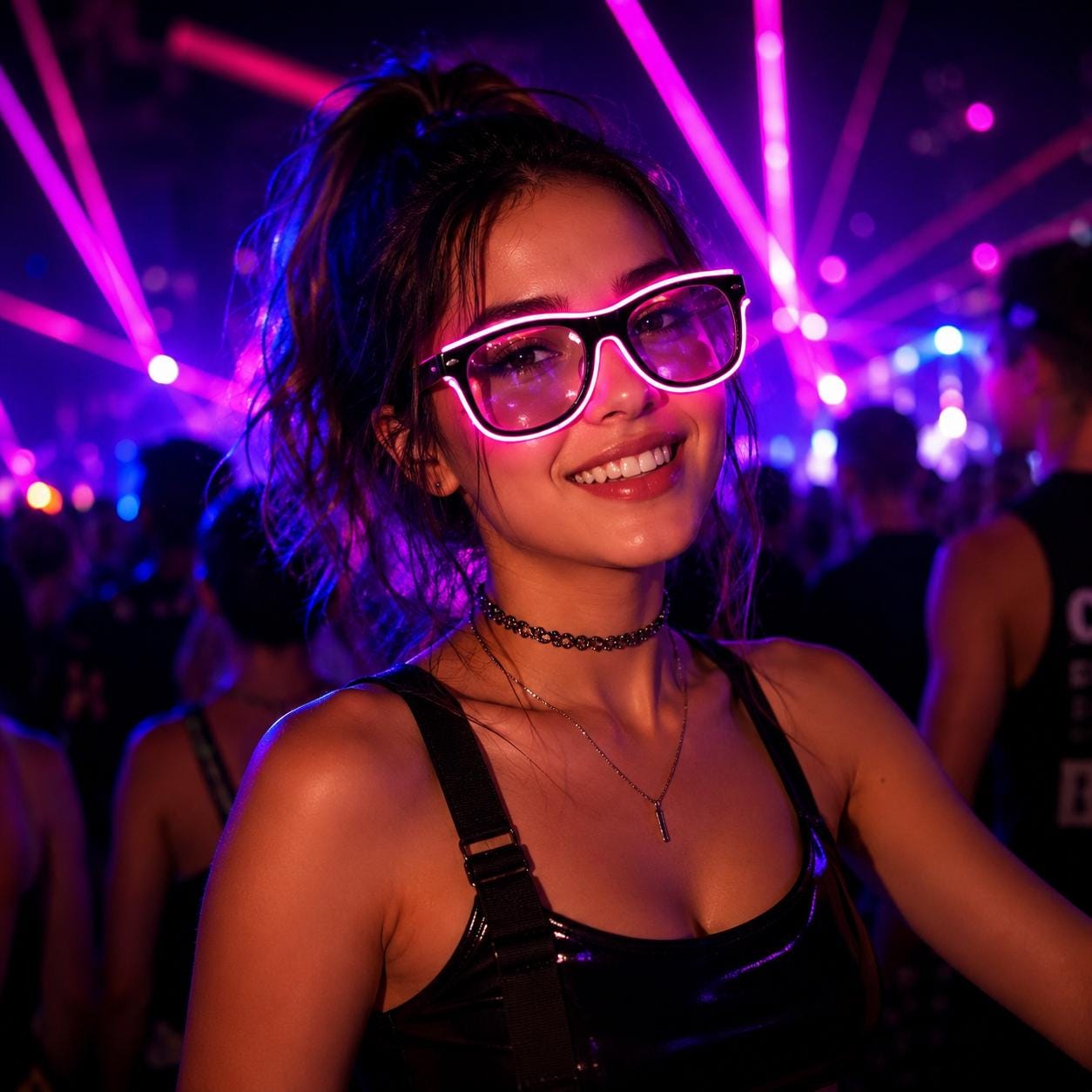 LED Neon Glow Glasses, Light Up EL Wire Party Glasses, Festival Eyewear for Rave, Masquerade & Carnival Party, Luminous  DJ Concert  Glasses