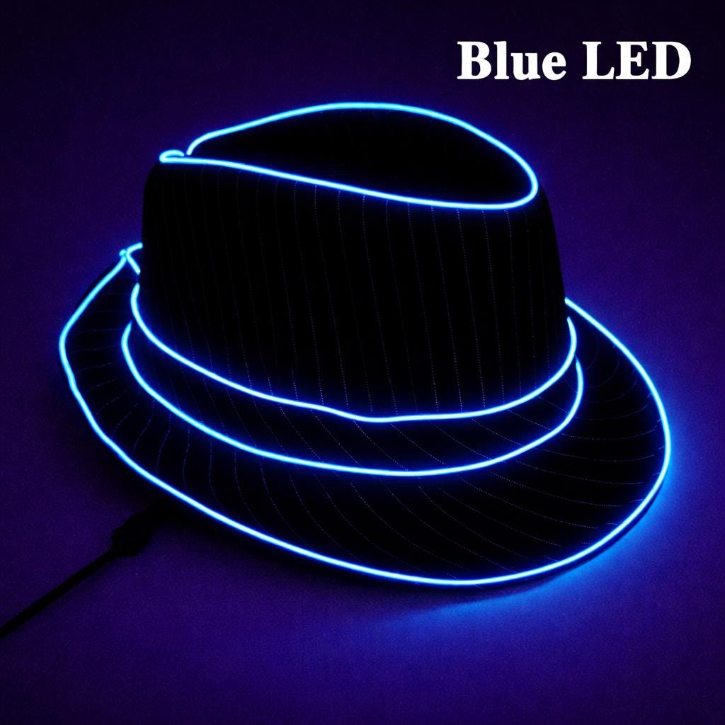 LED Light Up Top Hat for Unisex, Glowing Costume Hat, Luminous Party Hat for Rave, Masquerade & Carnival Party, LED Rave Party Hat