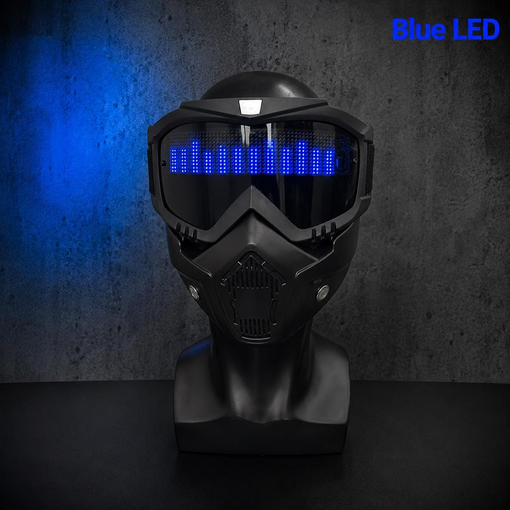Programmable LED Cyberpunk Mask with App Control, Light Up Cosplay Mask for Rave, Masquerade & Carnival Party, Sci-Fi Festival Costume Mask