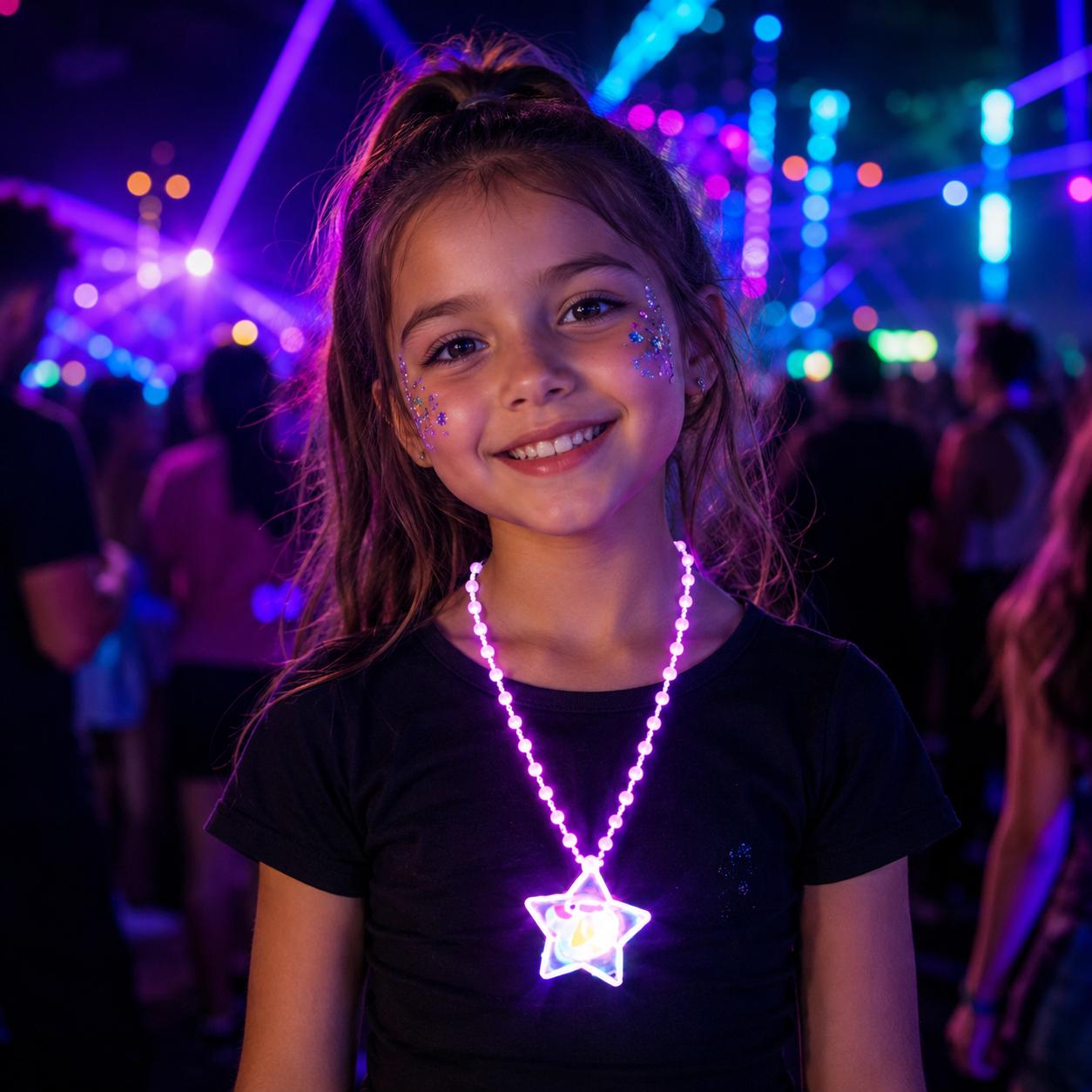 LED Glowing Pendant Necklace, Light Up Flashing Party Necklace, Luminous Glow Necklace For Rave, Carnival & Masquerade Party | LED Necklace