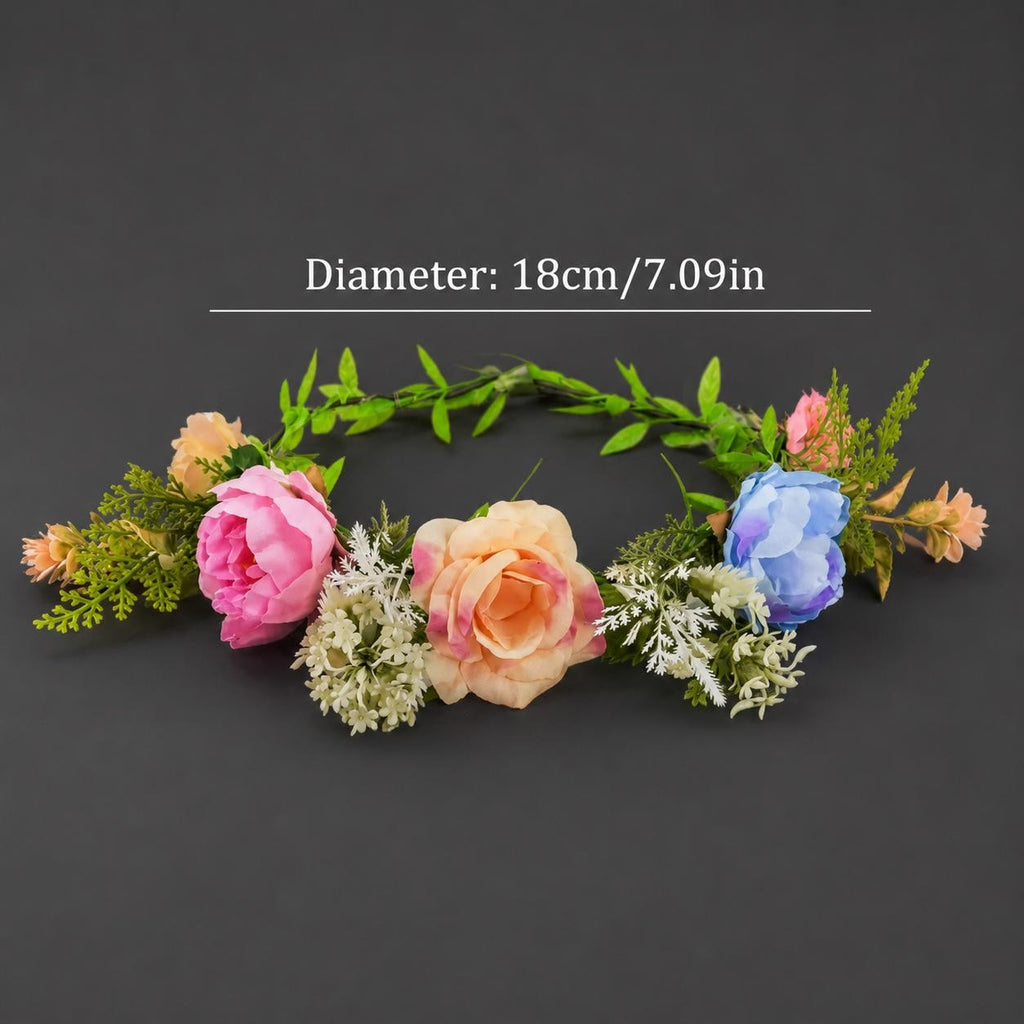 LED Rose Flower Crown Headband, Glowing Floral Hair Hoop for Rave Party, Masquerade Party & Carnival Party, Light Up Flower Wreath Headband