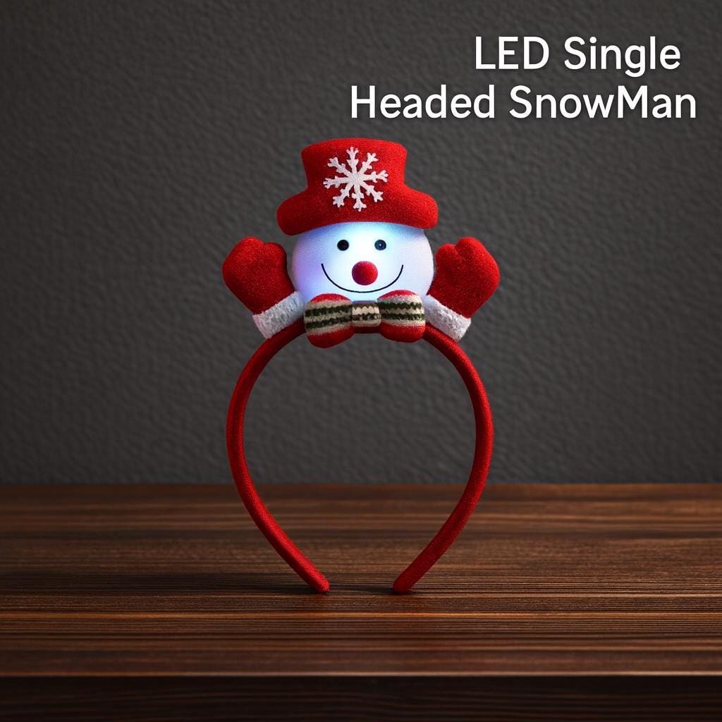 LED Christmas Reindeer Antler Headband, Light Up Santa Cosplay HairBand, Glowing LED Party Headband For Rave, Masquerade & Carnival Party