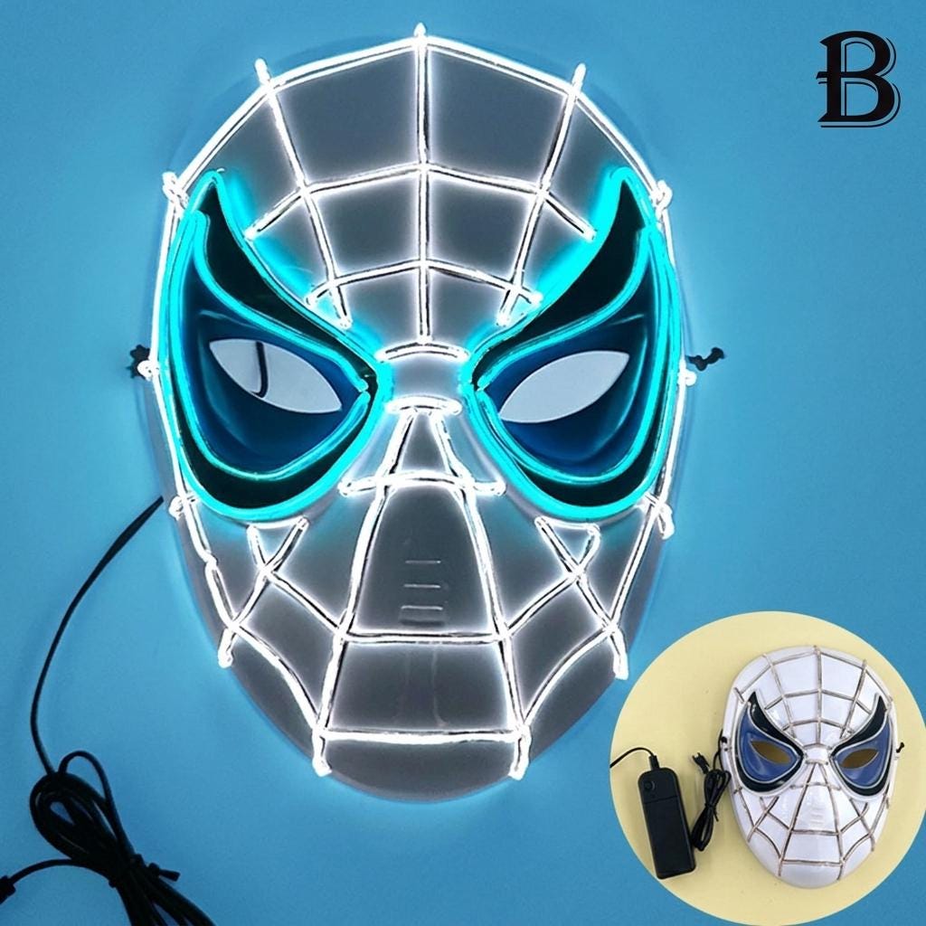 LED Luminous Full Face Halloween Mask, Cosplay Disguise Mask for Kids & Teens, Light Up Mask for Rave, Masquerade and Carnival Party | Masks