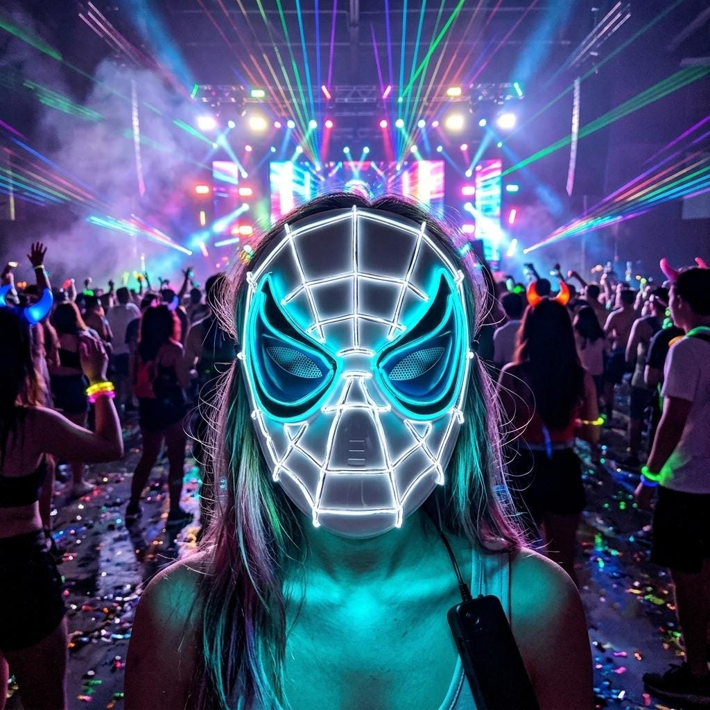 LED Luminous Full Face Halloween Mask, Cosplay Disguise Mask for Kids & Teens, Light Up Mask for Rave, Masquerade and Carnival Party | Masks