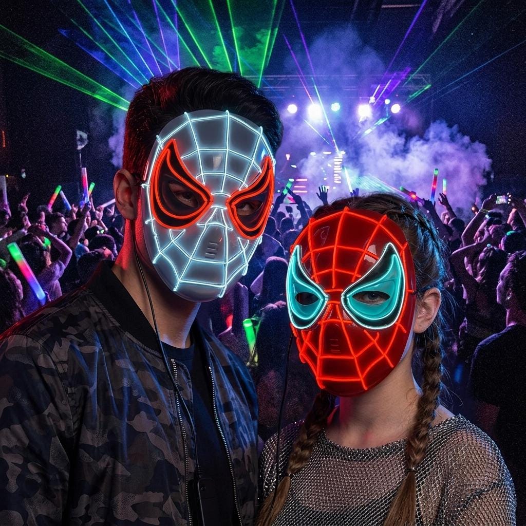 LED Luminous Full Face Halloween Mask, Cosplay Disguise Mask for Kids & Teens, Light Up Mask for Rave, Masquerade and Carnival Party | Masks