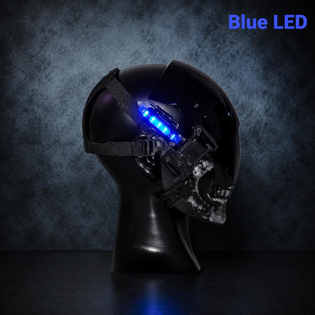 LED Cyberpunk Skull Mask for Cosplay, Rave Party, Masquerade Party, Carnival Party, Light Up Festival Costume Mask, Halloween Costume Prop