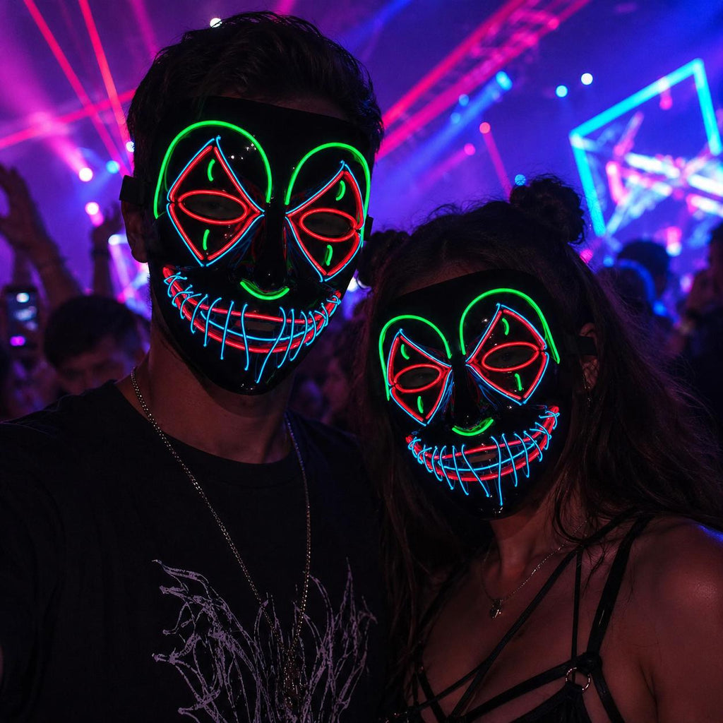 LED Glowing Star Eyes Mask for Cosplay, Rave Party, Masquerade Party, Carnival Party, Halloween Costume Mask, Light Up Festival Mask
