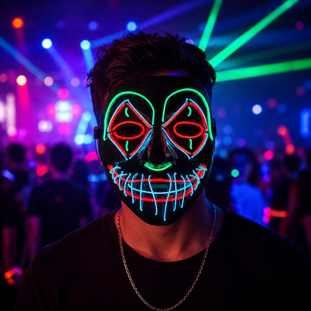LED Glowing Star Eyes Mask for Cosplay, Rave Party, Masquerade Party, Carnival Party, Halloween Costume Mask, Light Up Festival Mask