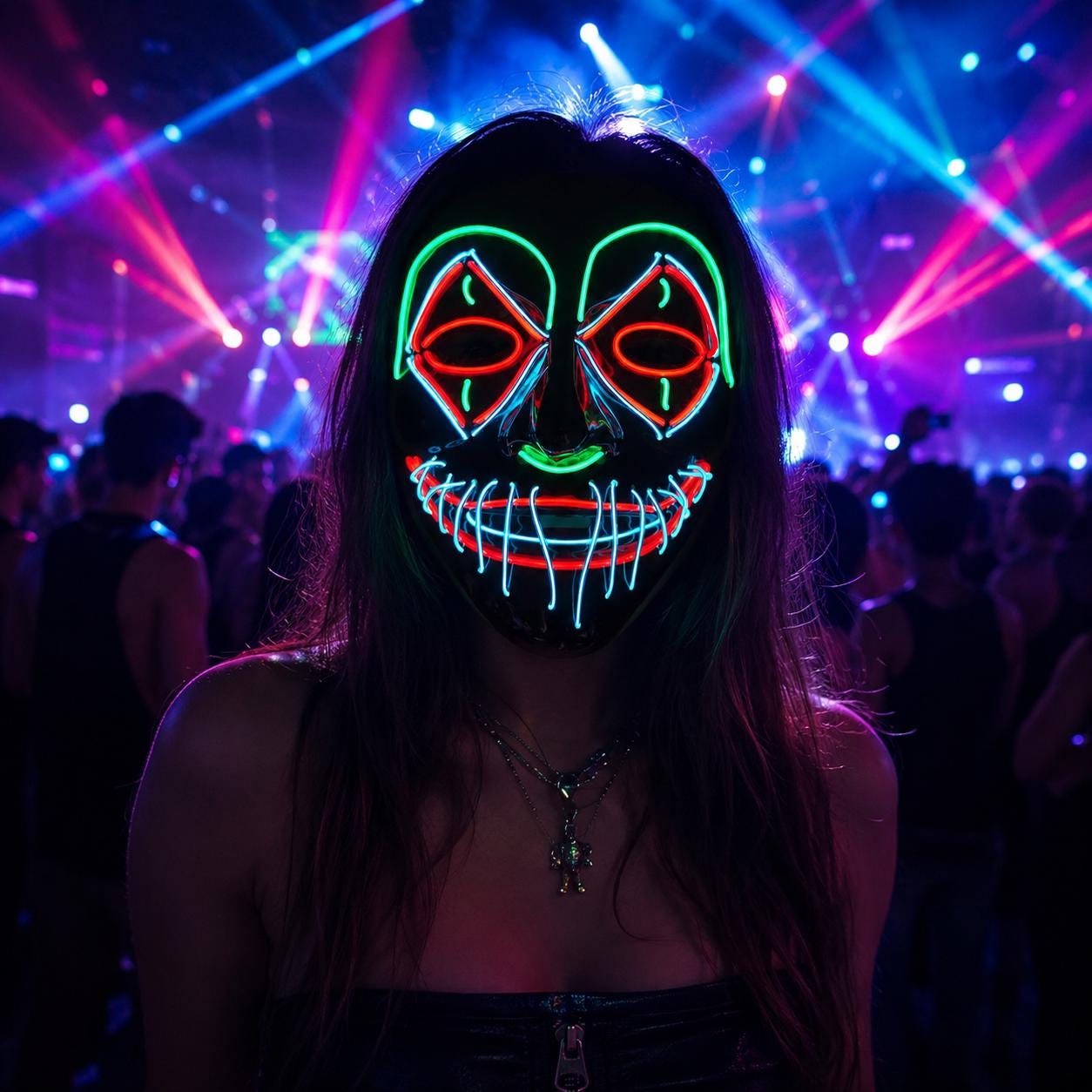 LED Glowing Star Eyes Mask for Cosplay, Rave Party, Masquerade Party, Carnival Party, Halloween Costume Mask, Light Up Festival Mask