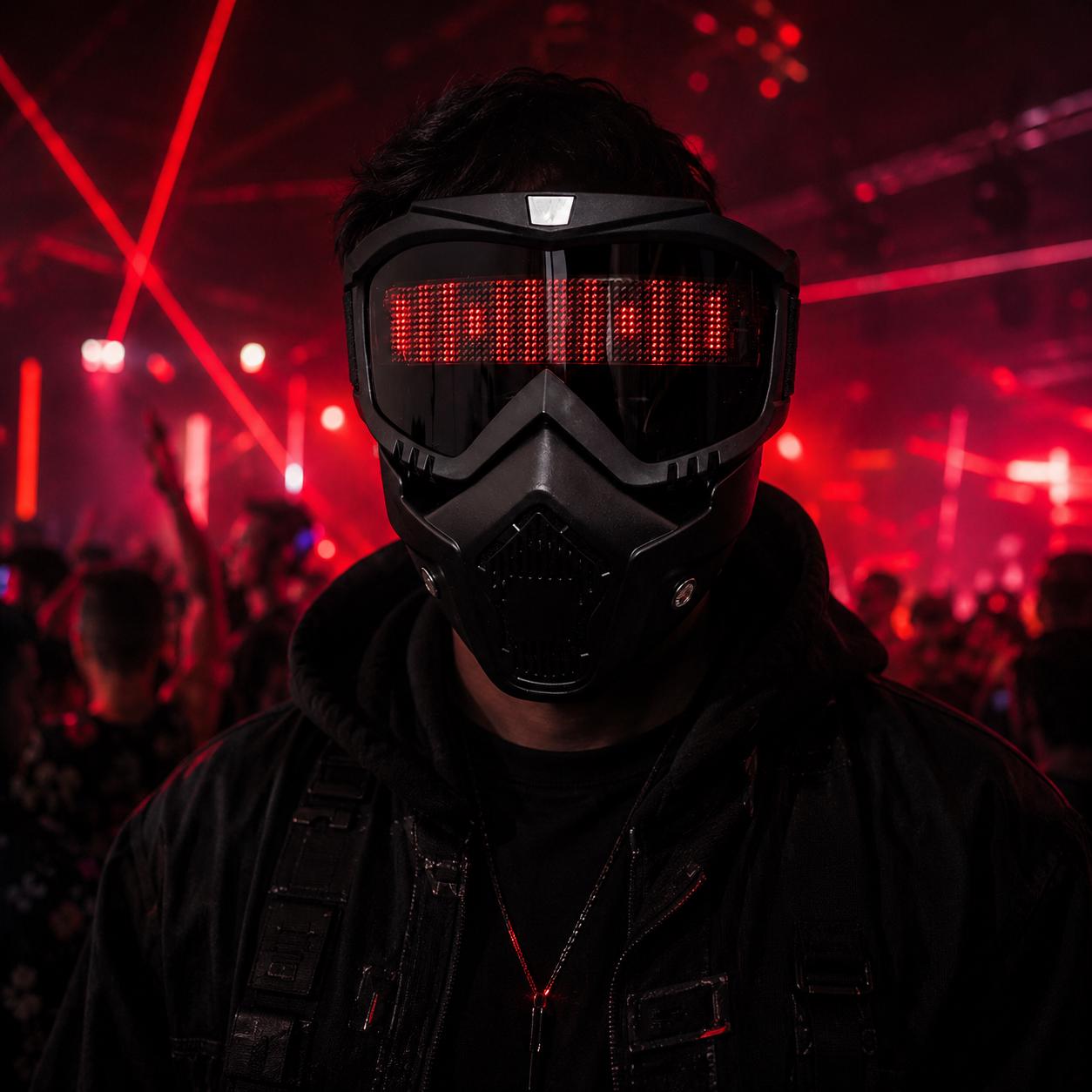 Programmable LED Cyberpunk Mask with App Control, Light Up Cosplay Mask for Rave, Masquerade & Carnival Party, Sci-Fi Festival Costume Mask