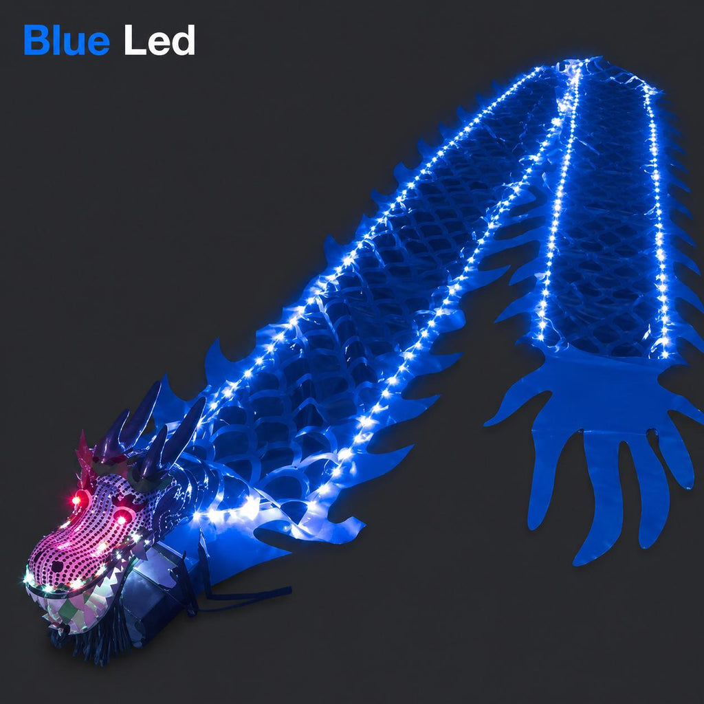 3D LED Glowing Dragon Poi Performance Prop, Light Up Dance Ribbon for Rave, Masquerade & Carnival Party, Festival Stage Dragon Dance Prop