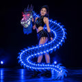 3D LED Glowing Dragon Poi Performance Prop, Light Up Dance Ribbon for Rave, Masquerade & Carnival Party, Festival Stage Dragon Dance Prop