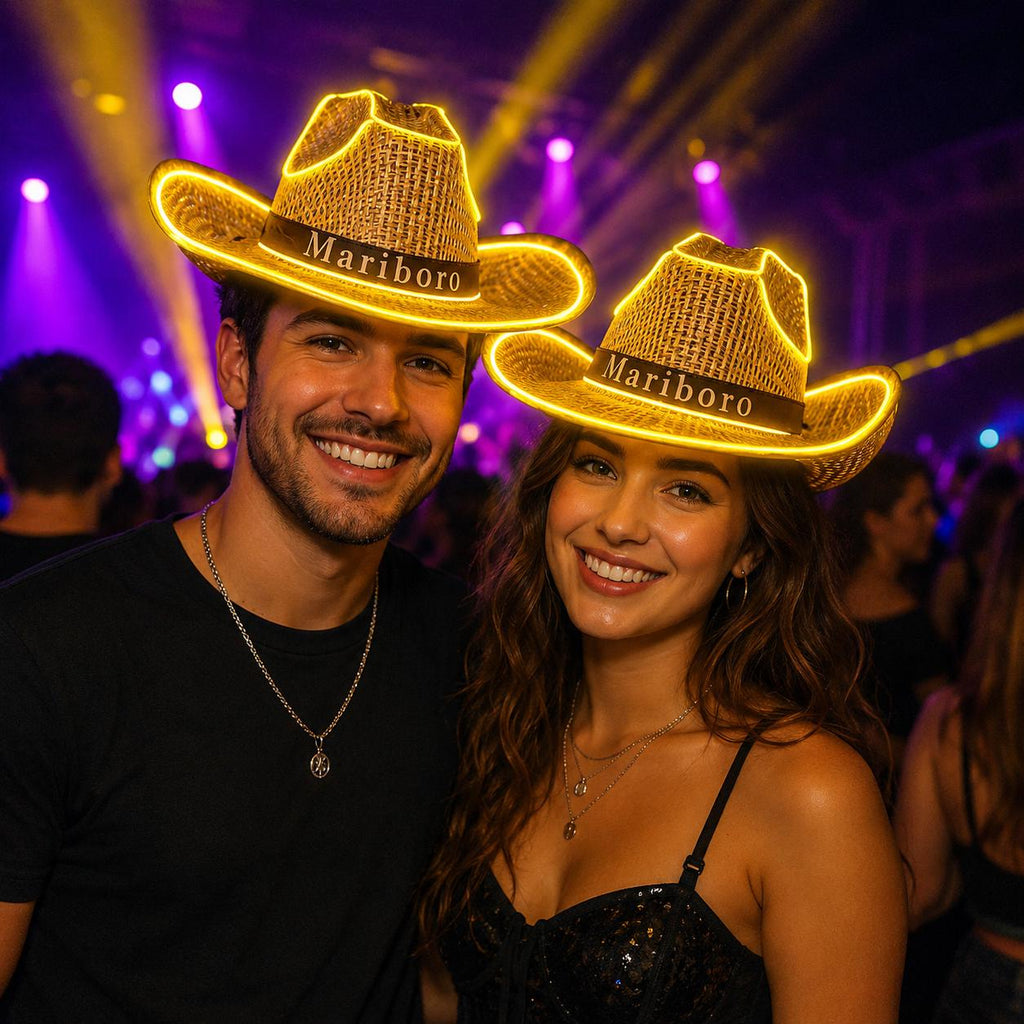 LED Light Up Cowboy Hat, Neon Western Cowgirl Hat for Rave, Masquerade & Carnival Party, Festival Costume Accessory, Beach Sun Hat for Adult